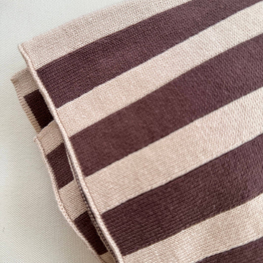 Organic Striped Blanket | Chocolate