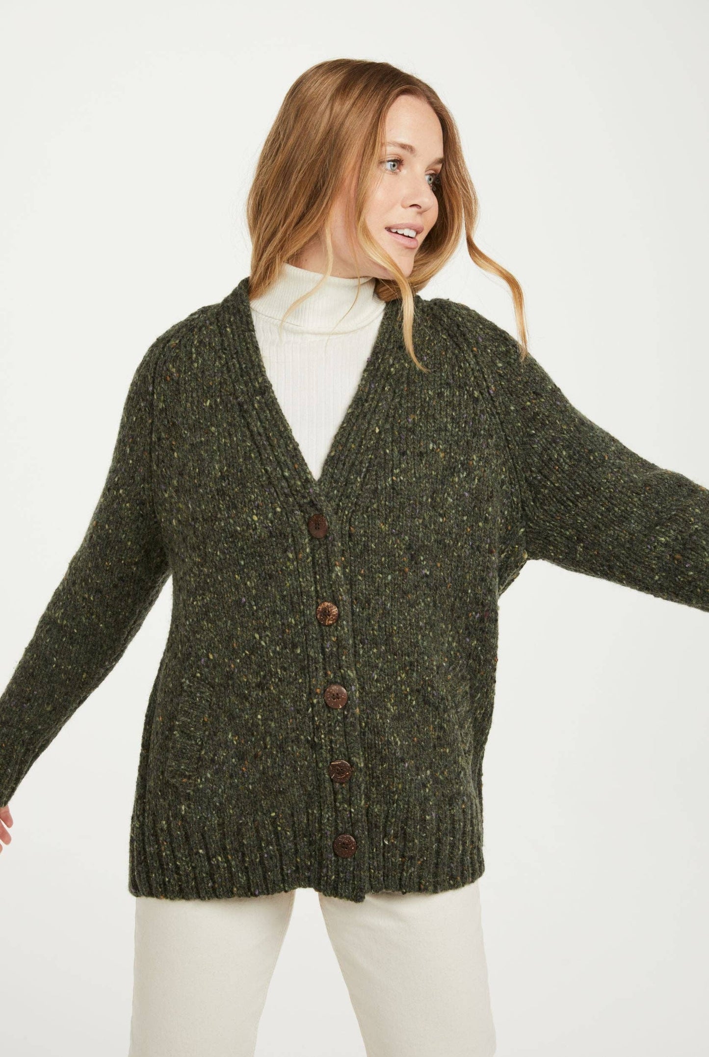 Bonny Glen - Tweed Cardigan | Green
