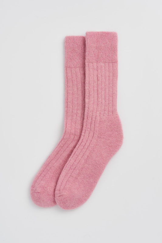 Ultra Soft Alpaca Ribbed Bed Socks | Various Colours