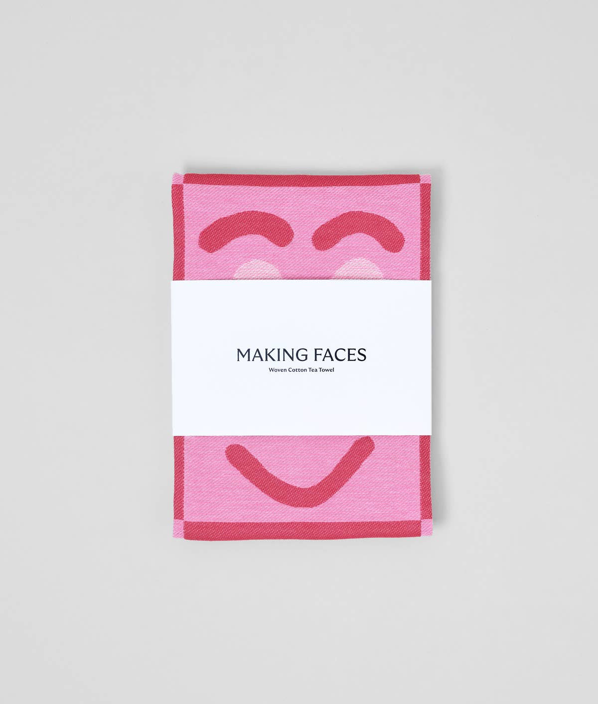 Faces Pink/Maroon | Cotton Tea Towel