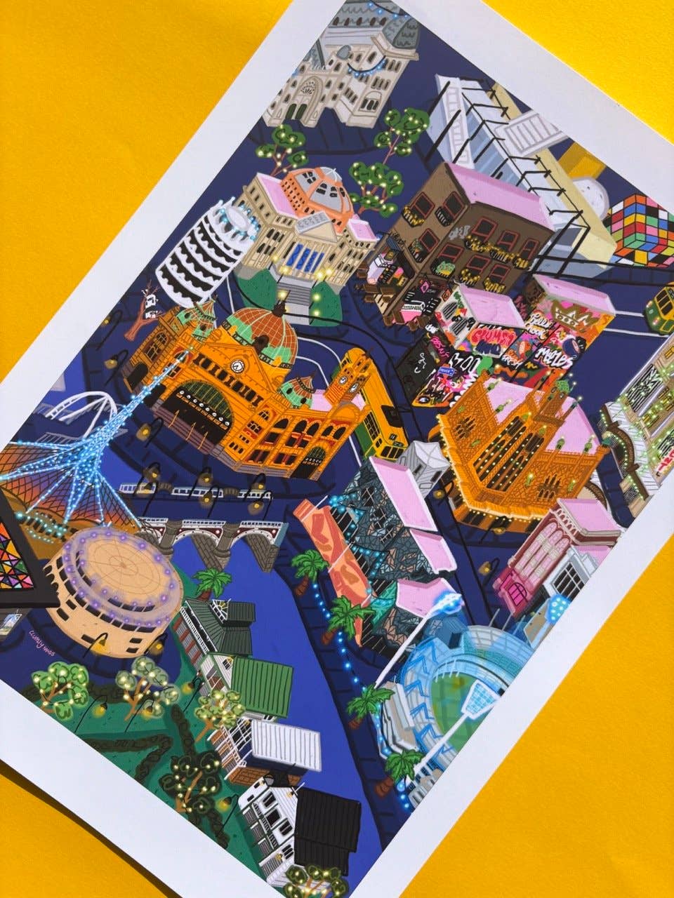 Melbourne at Night | A4 Print