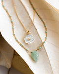 Blooming Layered Necklace Set | Green Aventurine