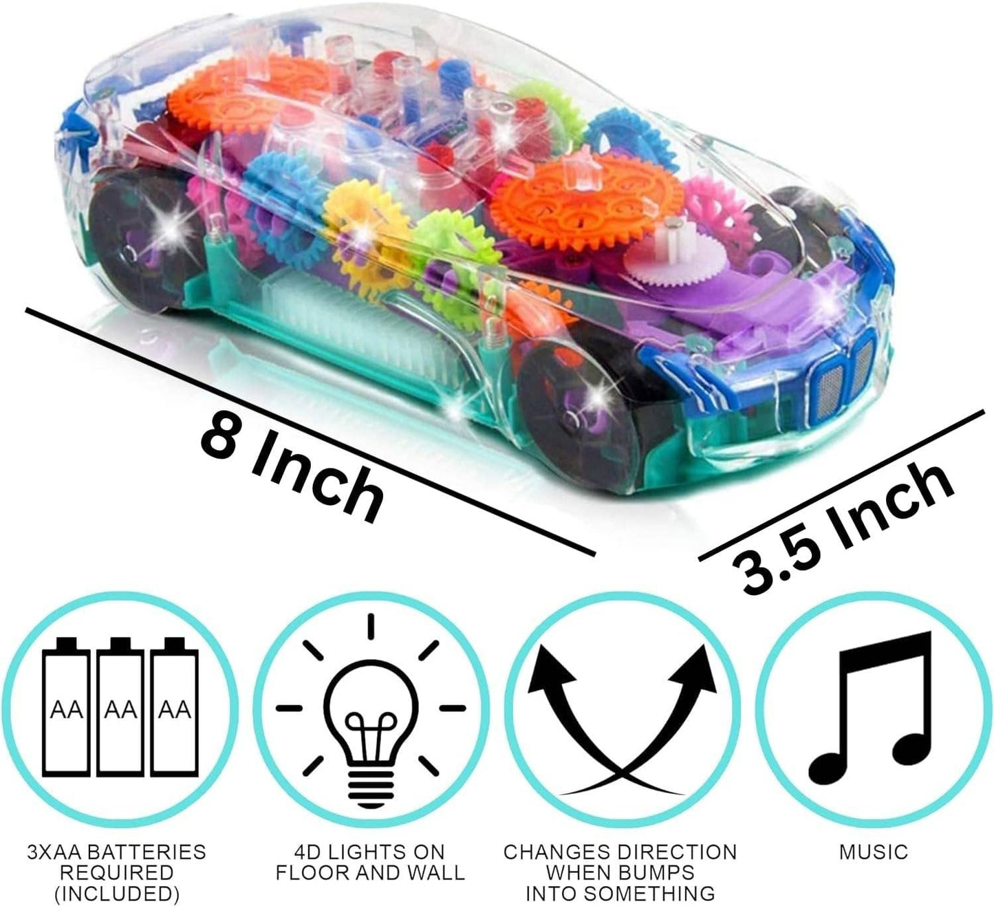 Light Up Transparent Toy Car