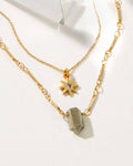 Reflective Gemstone Necklace Set | Pyrite
