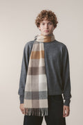 Lambswool Scarf | Gold Square Check