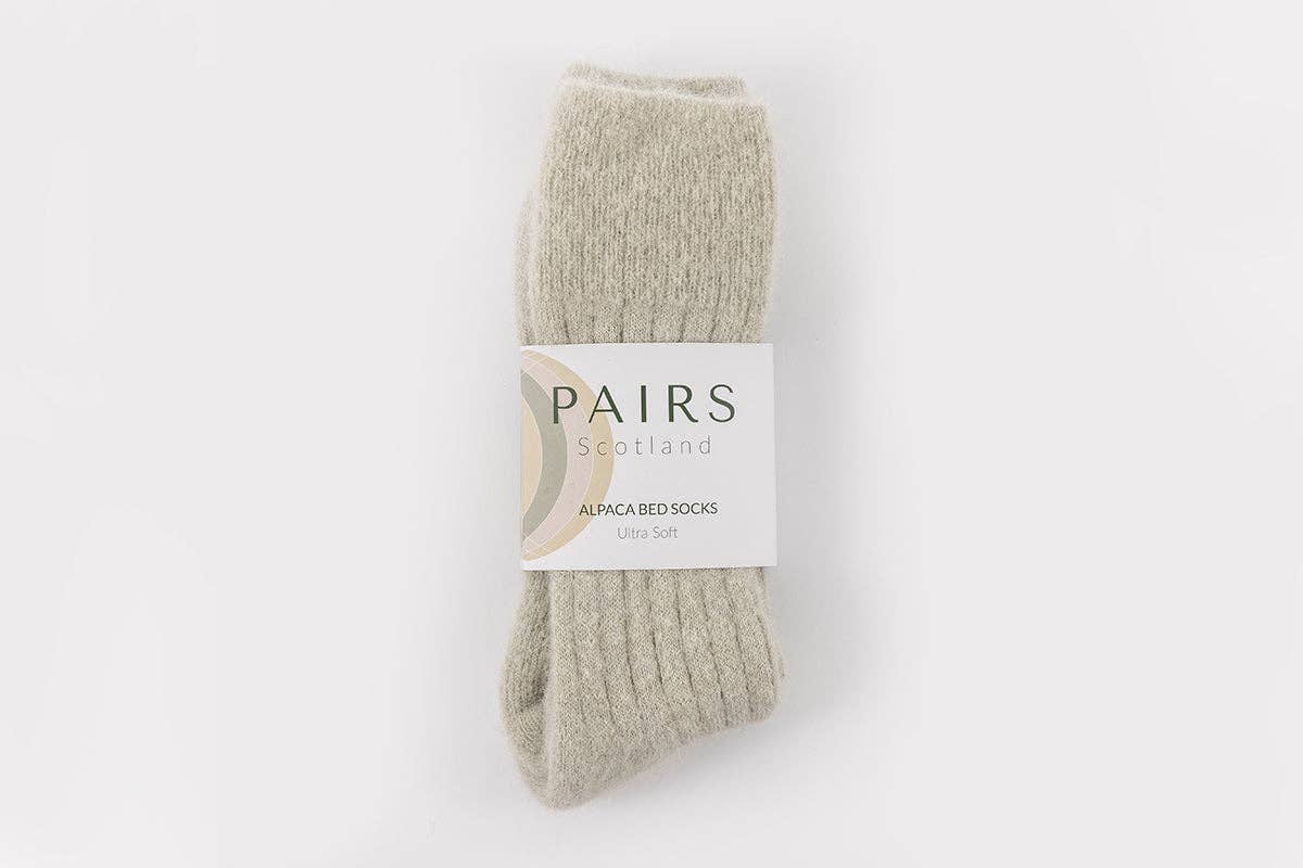 Ultra Soft Alpaca Bed Socks | Pearl Grey