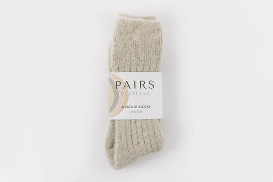 Ultra Soft Alpaca Bed Socks | Pearl Grey