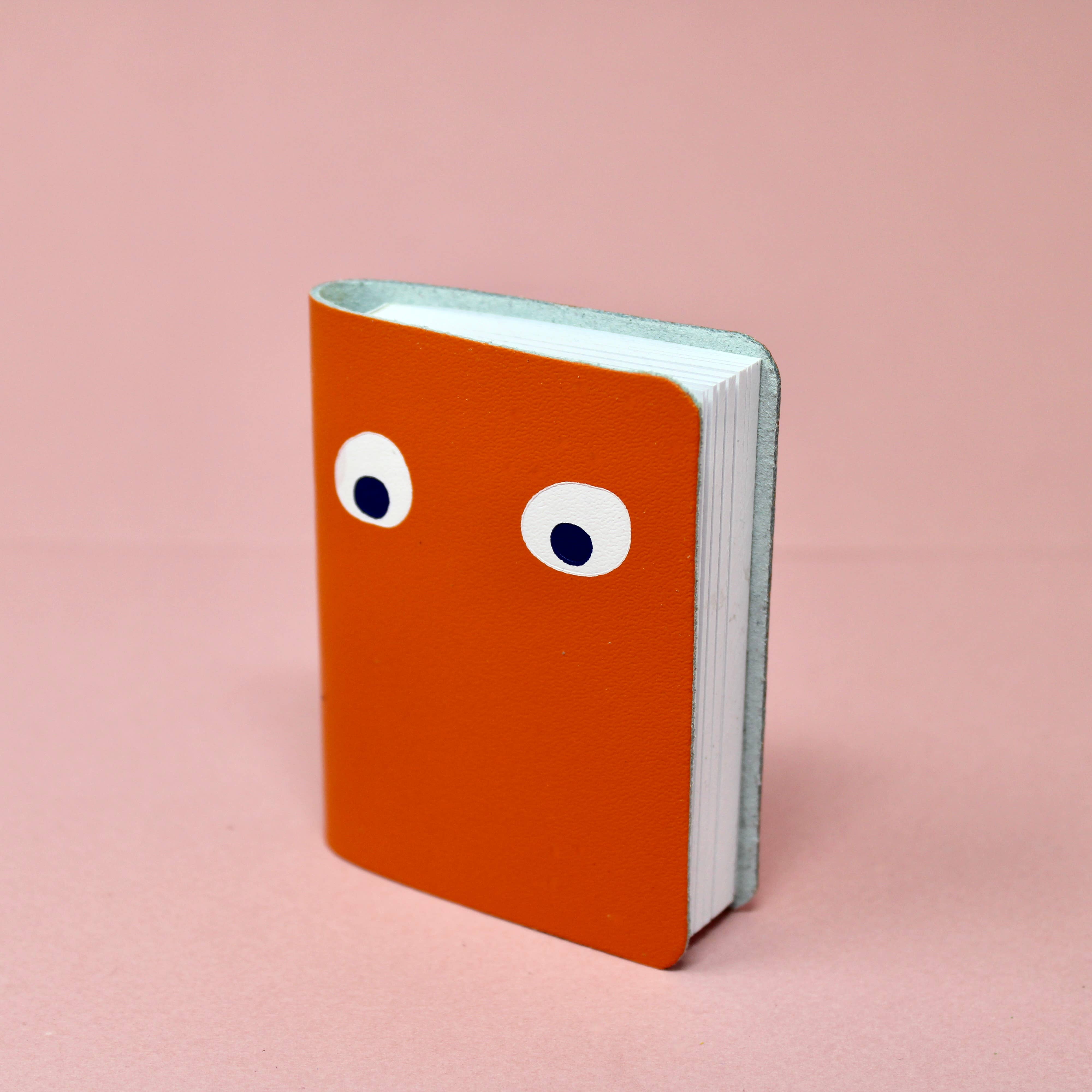 Googly Eye Mini Leather Notebook | Apple Green