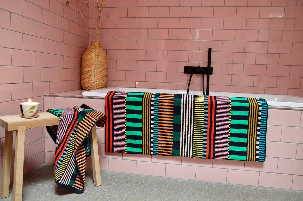 Portuguese Cotton Bath Towel | Multi Stripe