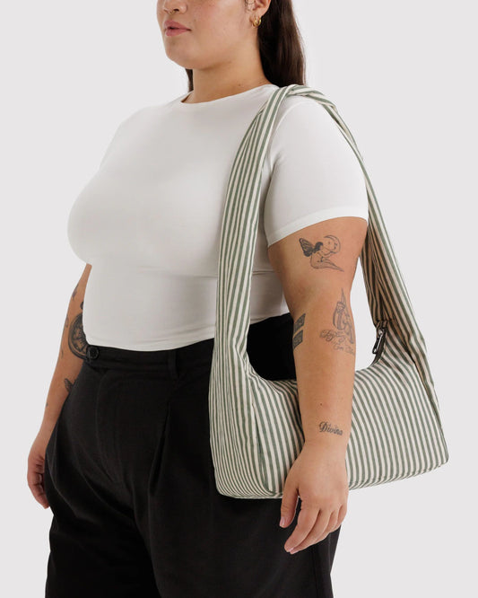 Nylon Meringue Bag | Sage Stripe