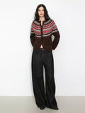 Fair Isle Knit Cardigan | 100% Wool
