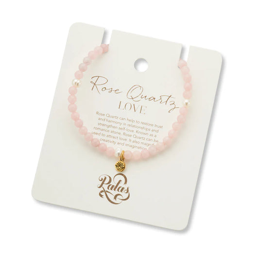 Rose Quartz & Pearl Prosperity Gem Bracelet