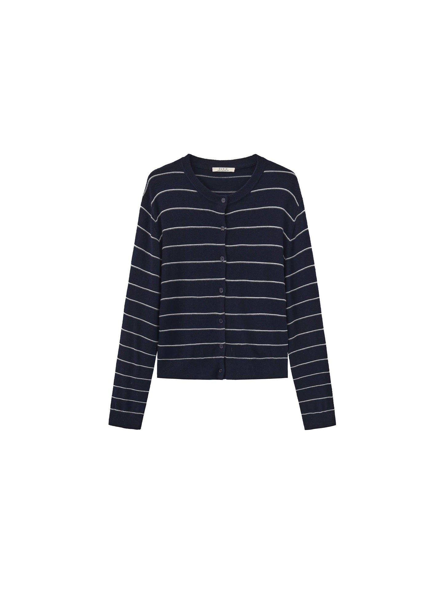 Striped Long-Sleeve Knit Cardigan | Two Colours