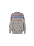 Geometric Patterned Jacquard Knit Sweater