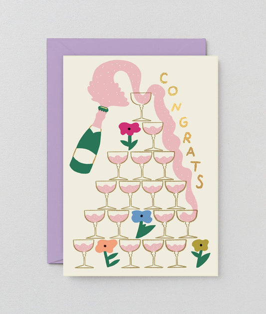 ‘Congrats Champagne’ Greetings Card