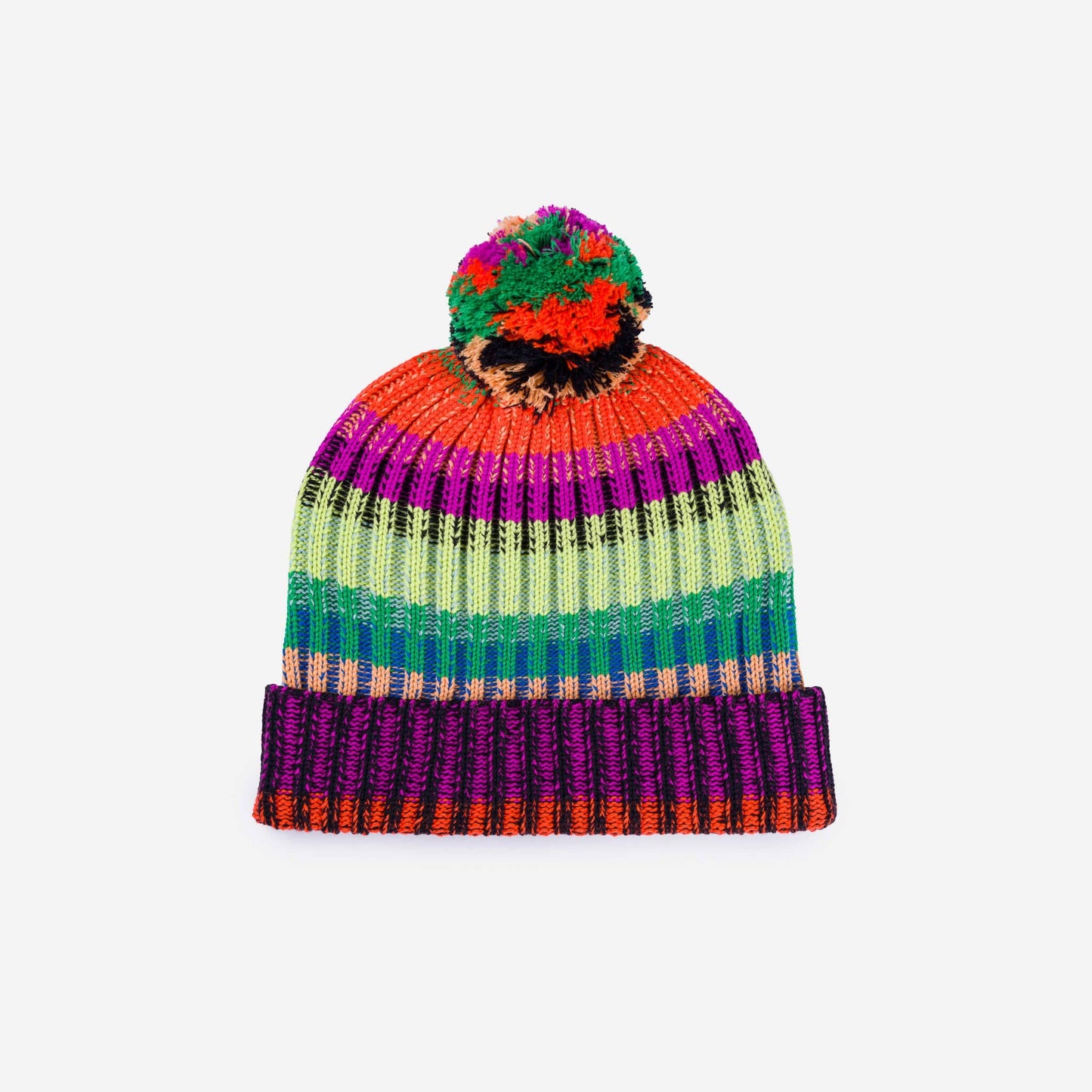 Mosaic Stripe Pom Beanie | Various Colors