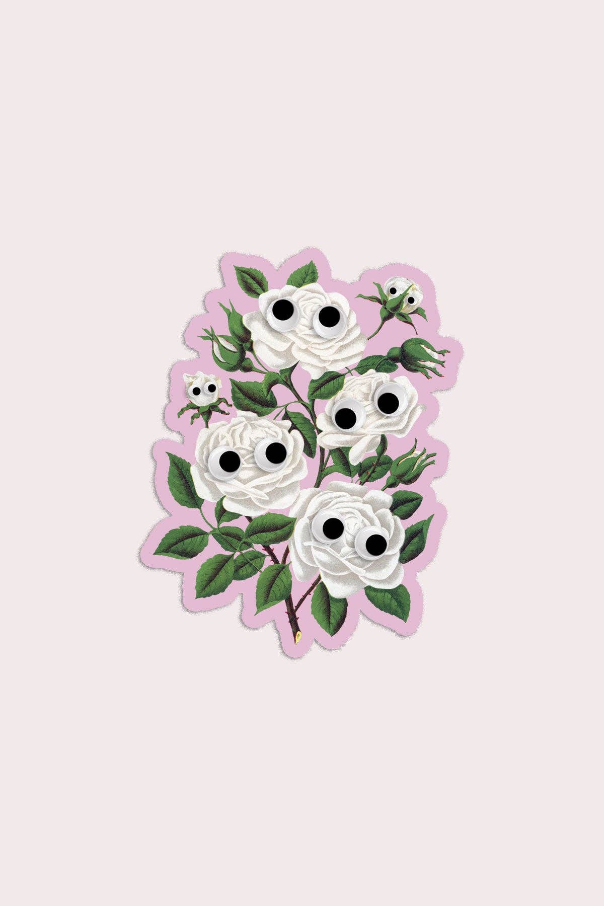 Vinyl Sticker | Googly White Roses