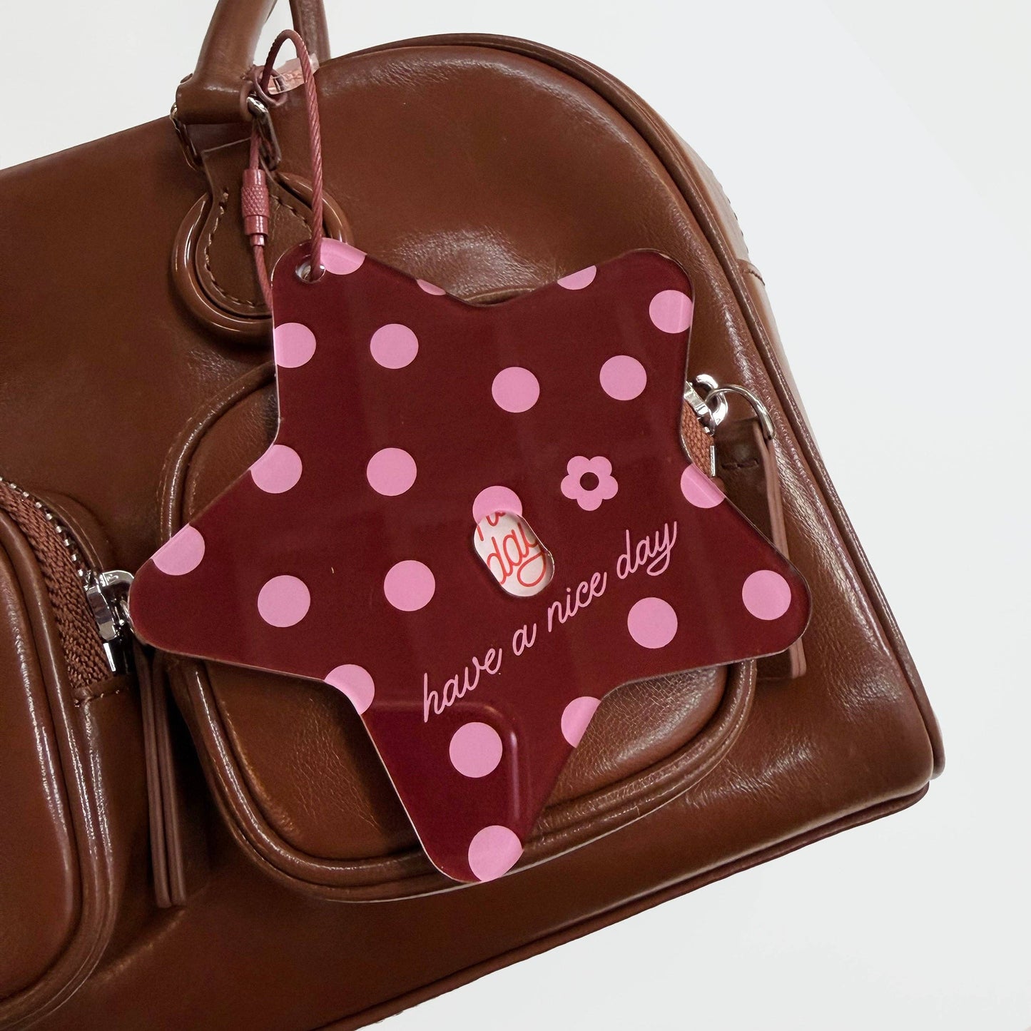 Photo Frame Keychain | Polka Dot Star