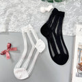 Women's Crew Sock | Sheer Stripe Lace