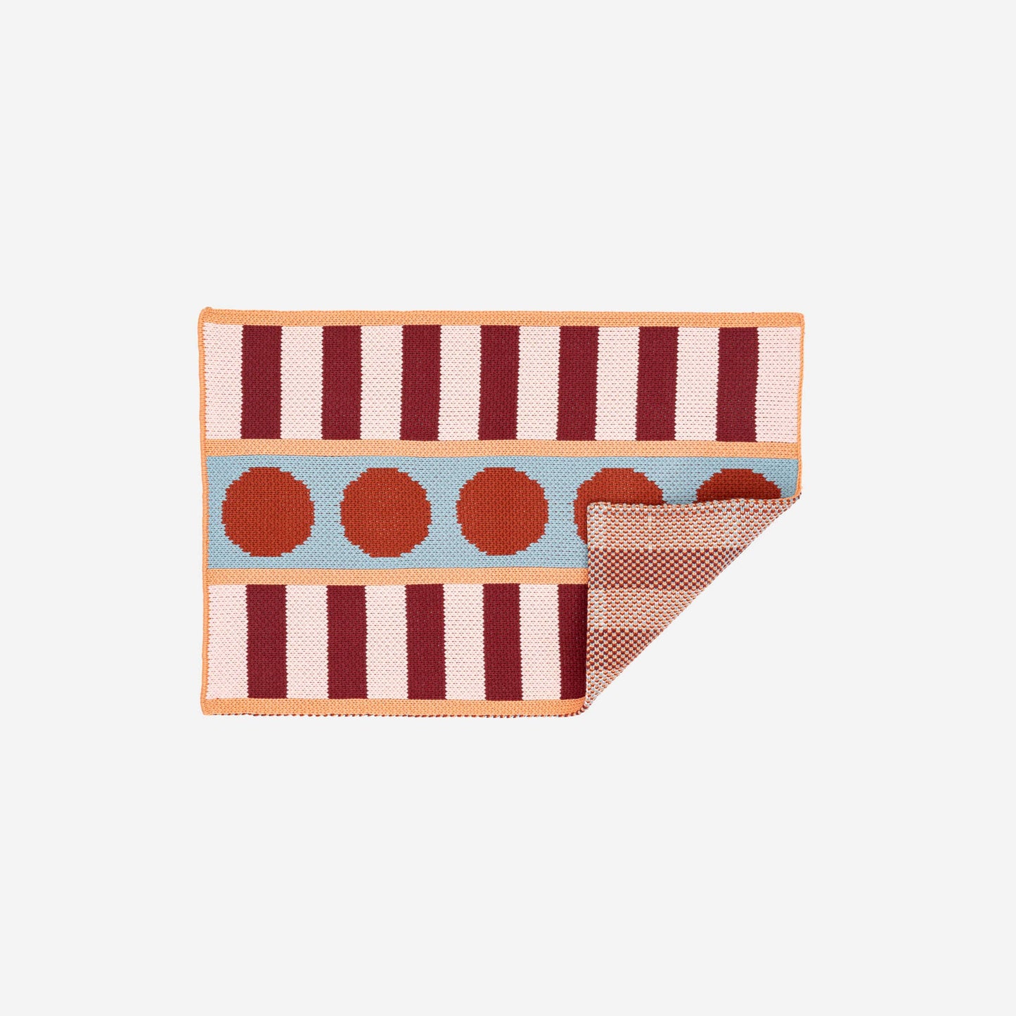 Stripe Dot Mini Rug | Ruby