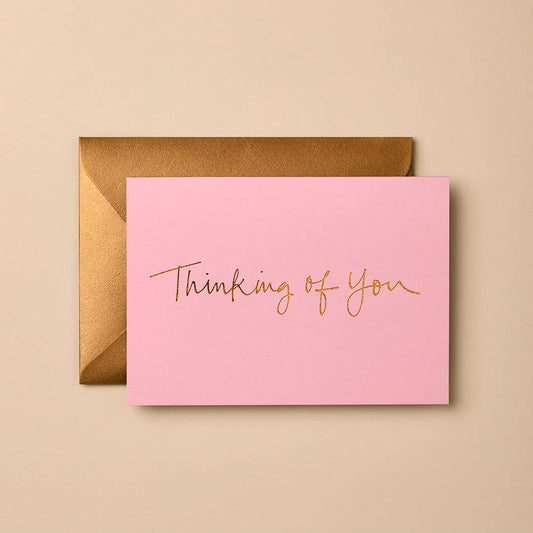 Thinking of You Greeting Card | Modern Gold Foil Stationery