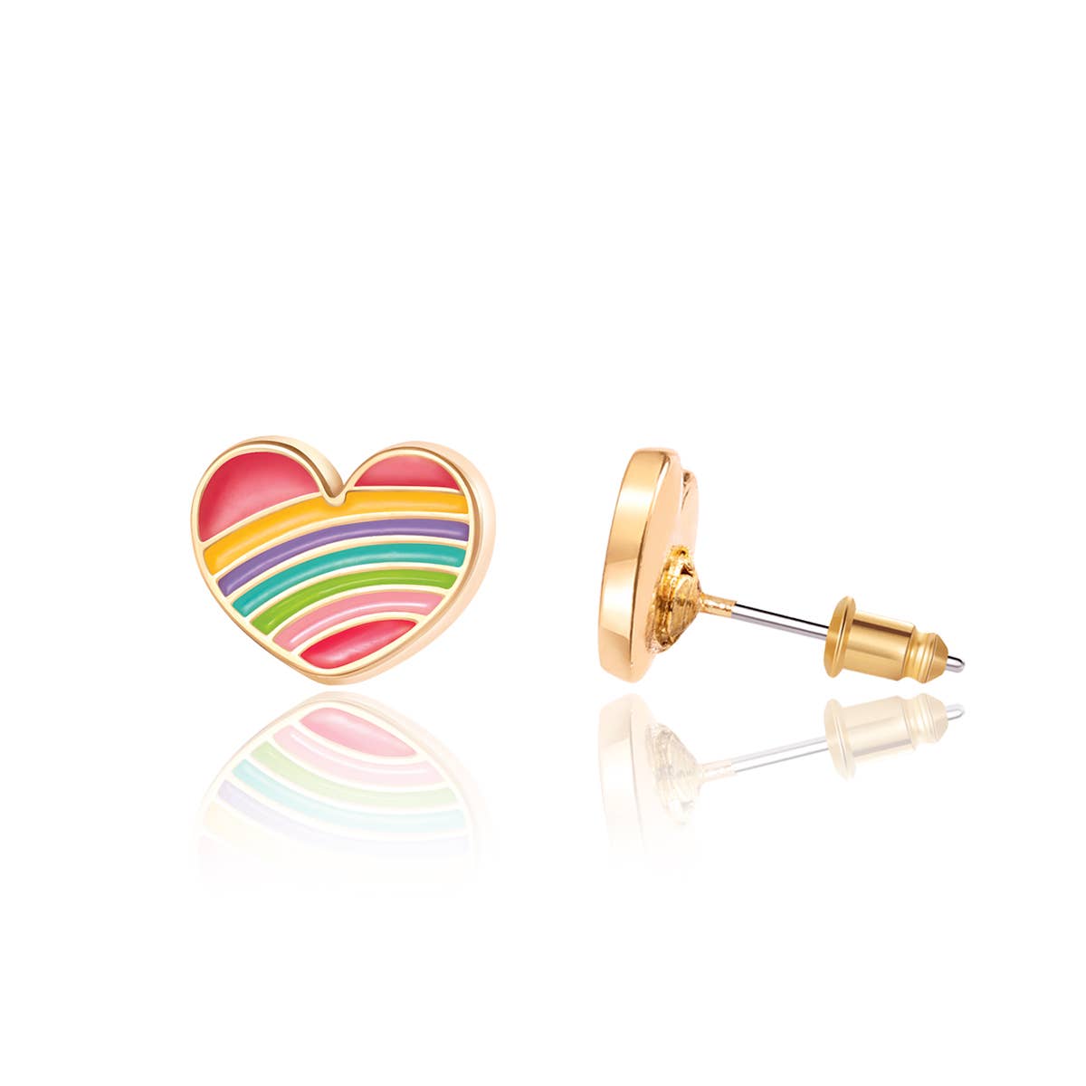 Rainbow Heart | stud earrings