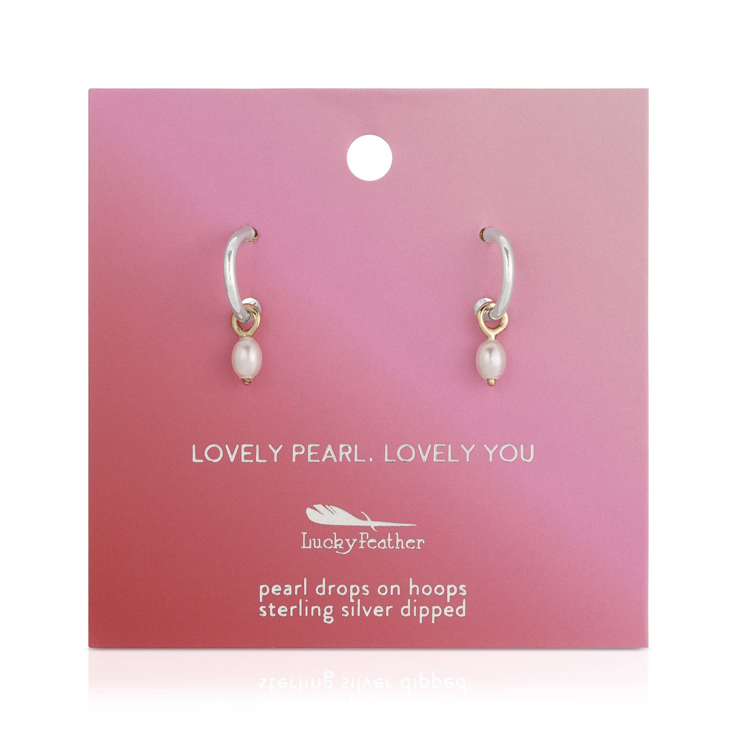 Pearl Huggie Hoops | Lovely Pearl (Silver)