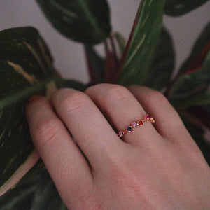 Rainbow Gemstone Garland Ring