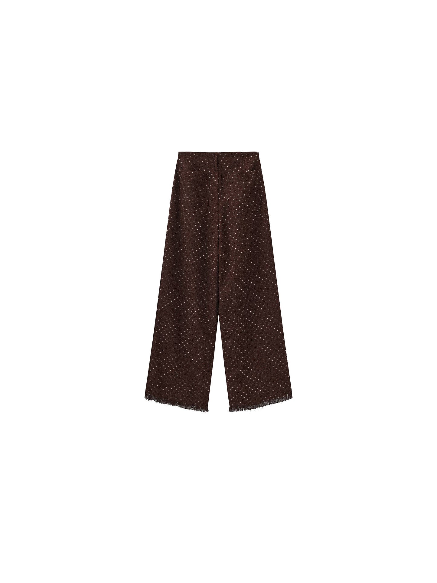 Wide-Leg Trousers | Polka Dot Fringe