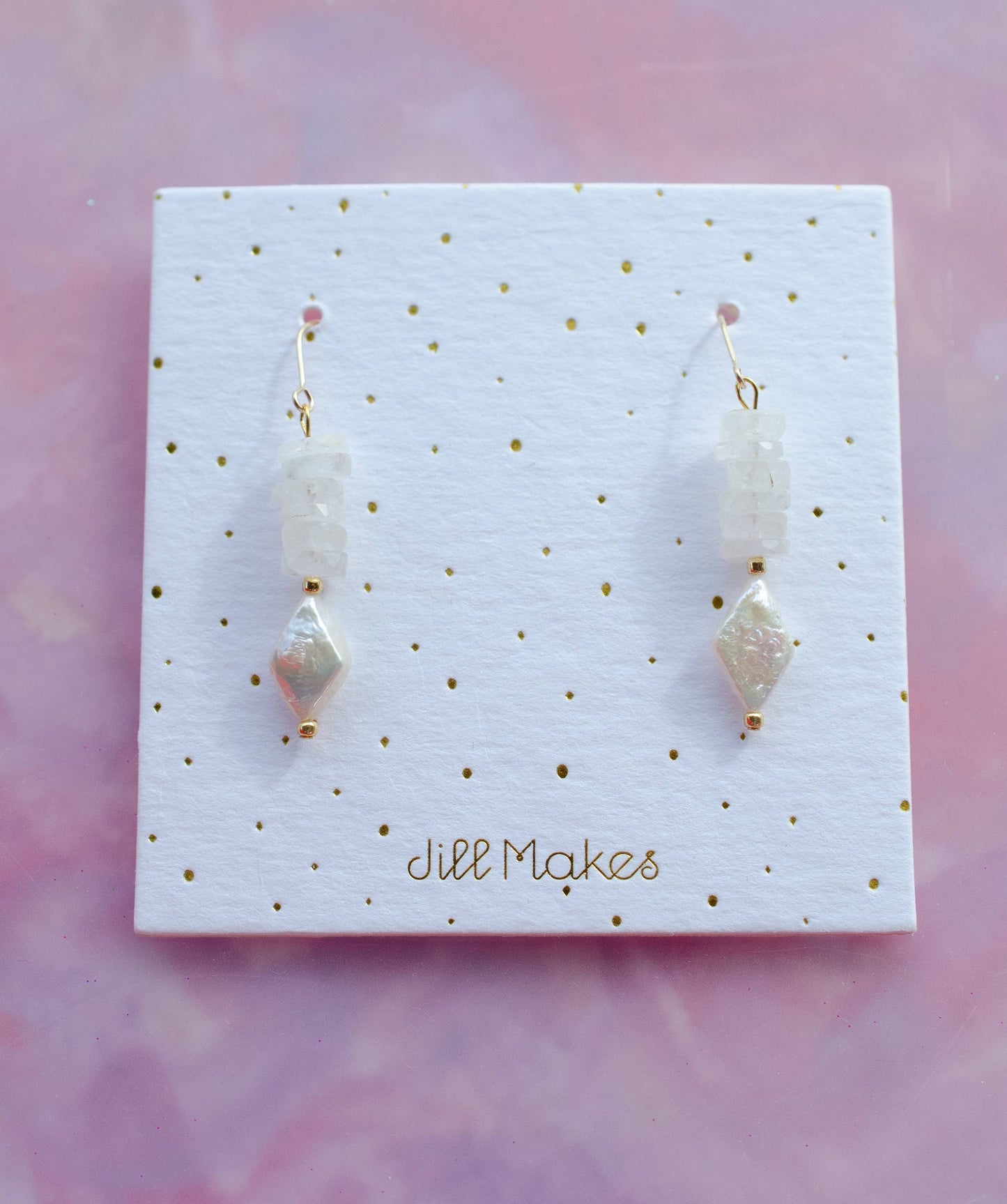 Pear and Moonstone | Drop Earrings