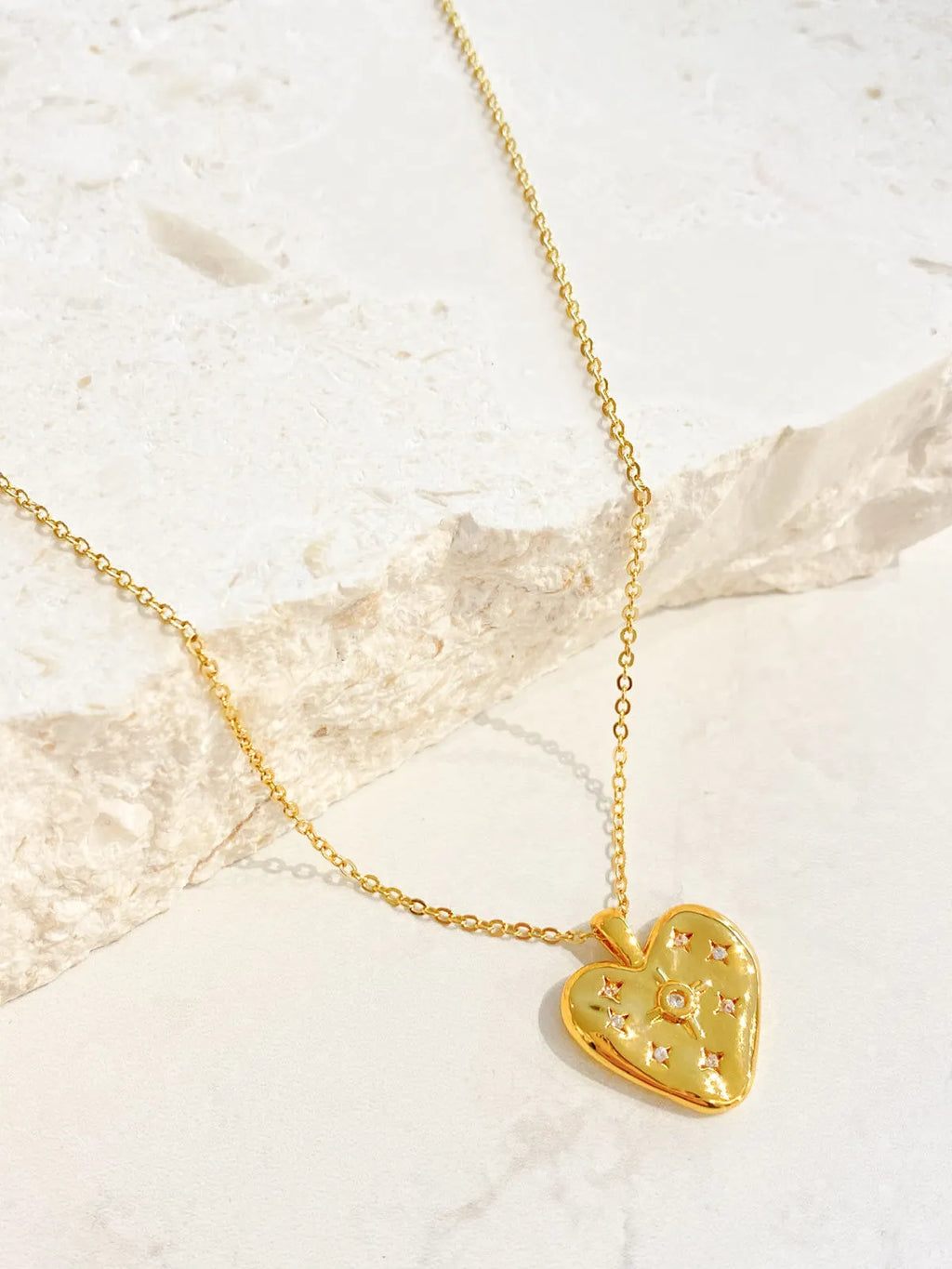 Heart Stone Gold Plated Necklace