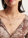 Heart Stone Gold Plated Necklace