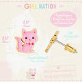 Pink Kitty | Stud Earrings