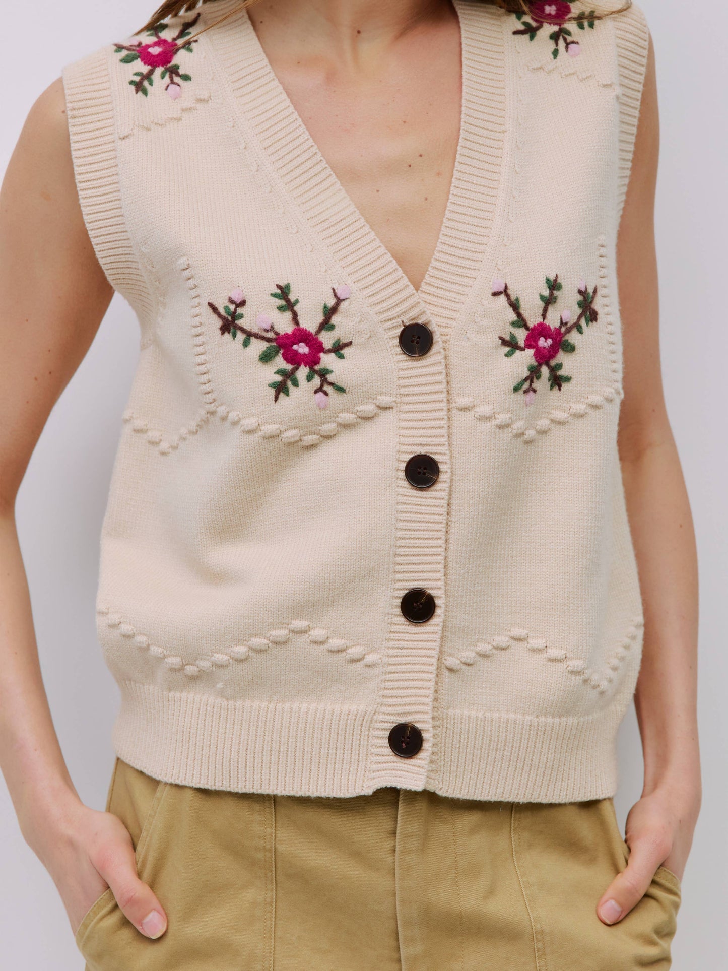 The Jony Vest | Embroidered Floral Vest