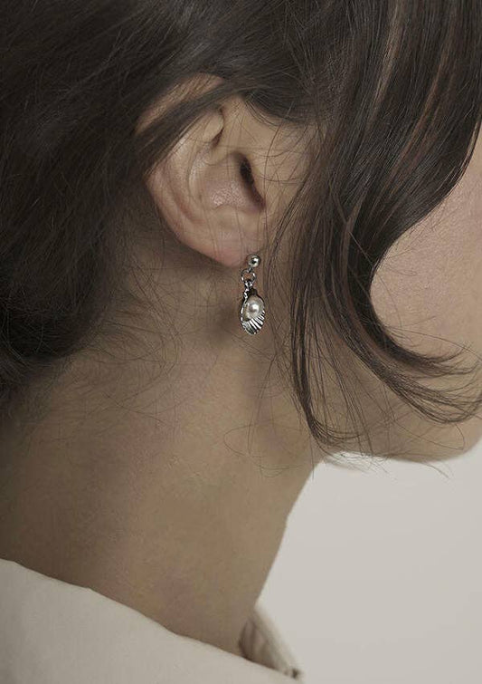 Mini Clam Drop Earrings