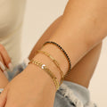 Black Tennis Chain Bracelet | Gold