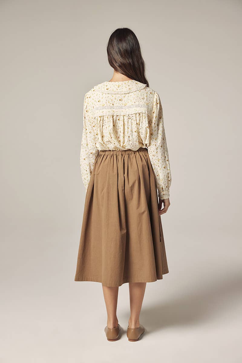 Peter Pan Collar Blouse | Yellow & Olive