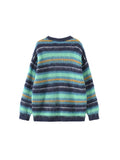 Fluffy Striped Oversized Knit Sweater