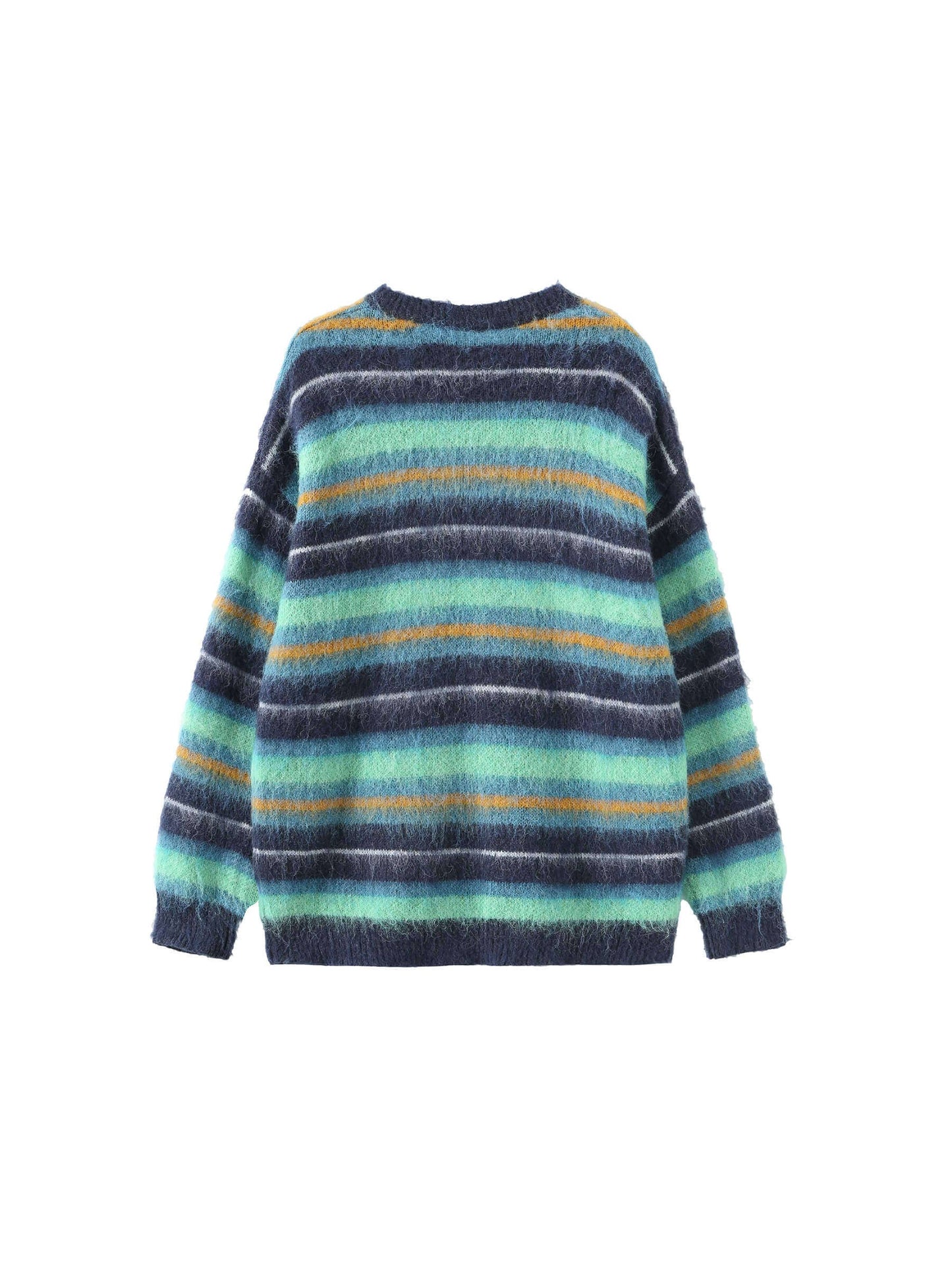 Fluffy Striped Oversized Knit Sweater