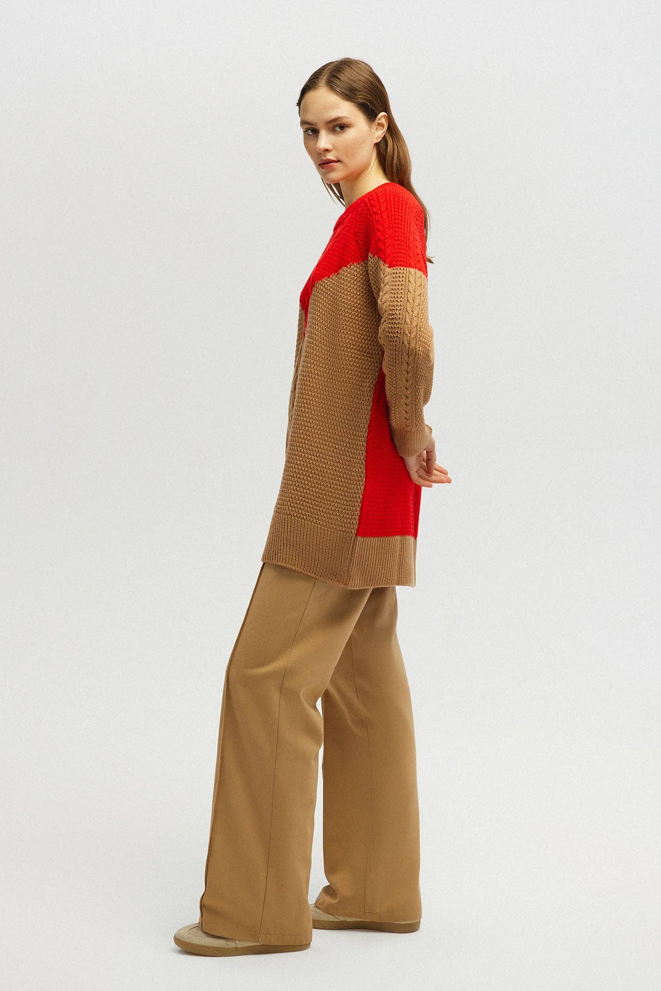 Colour Block Jacquard Knit Jumper