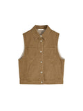 Denim Waistcoat | Saddle Brown