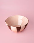ceramic salad bowl | pink and chocolate brown - 1.5l