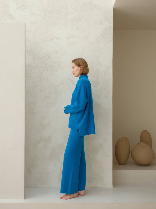 Cashmere Blend Wide-leg Pants