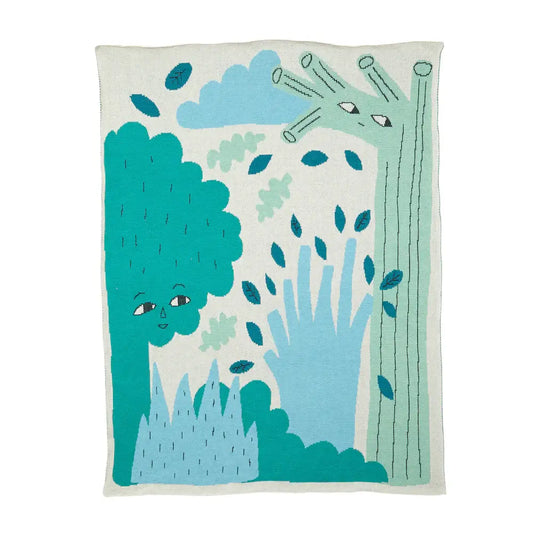 Organic Cotton Baby Blanket | Green Trees