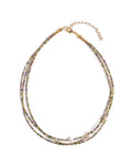 Miyuki and Pearl Layering Necklace | Green & Brown