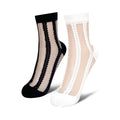 Women's Crew Sock | Sheer Stripe Lace