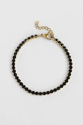 Black Tennis Chain Bracelet | Gold