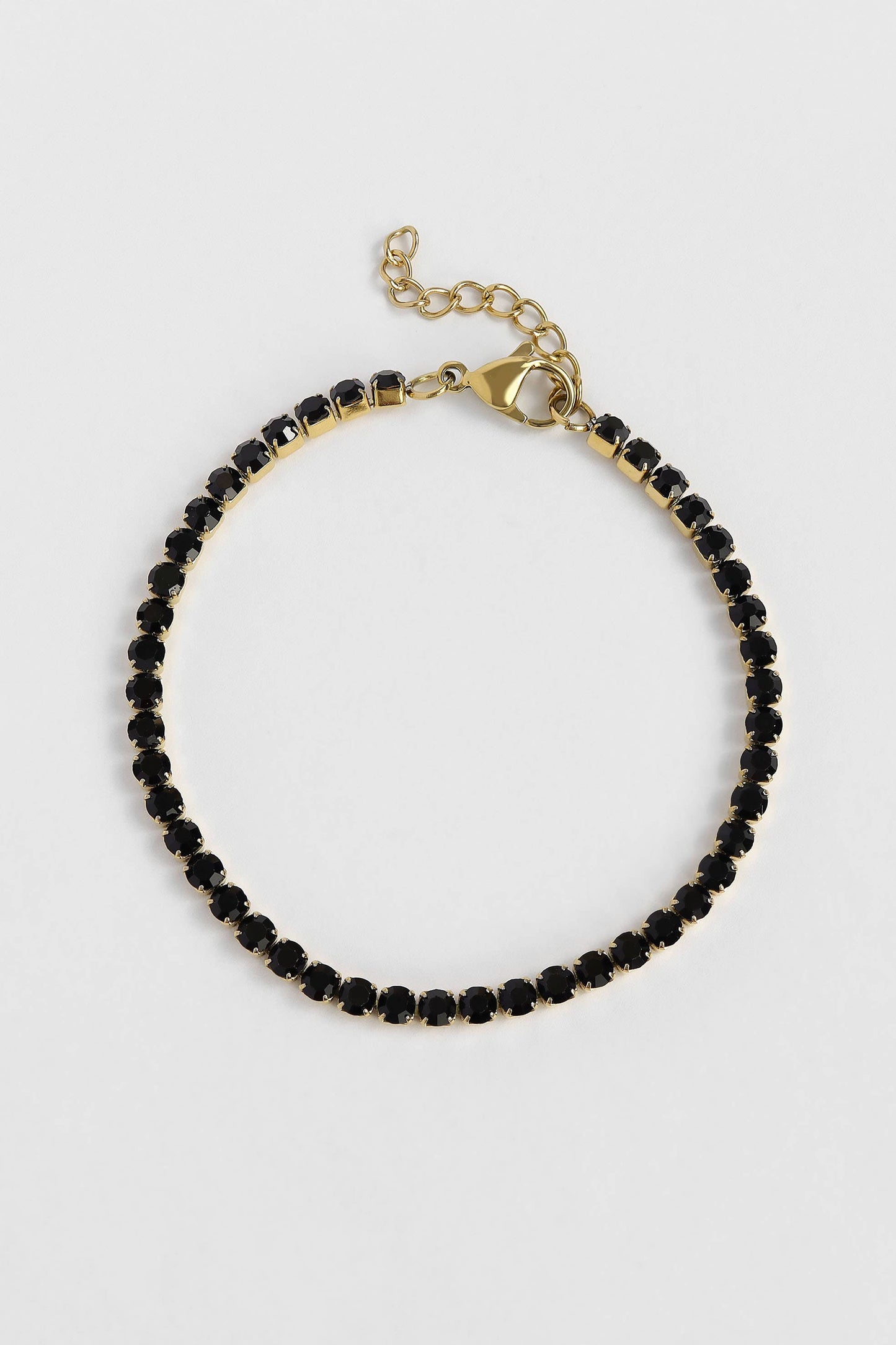 Black Tennis Chain Bracelet | Gold