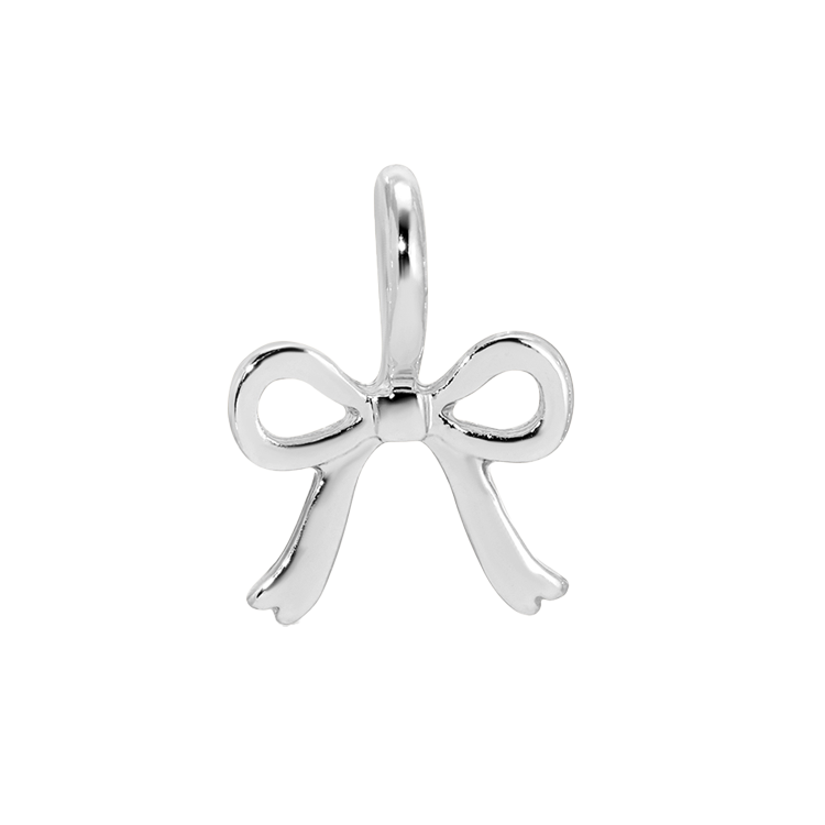 Bow Charm | Silver - Charm Garden