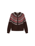 Fair Isle Knit Cardigan | 100% Wool